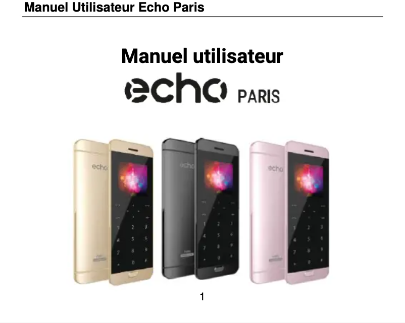 First page image of the manual for Paris