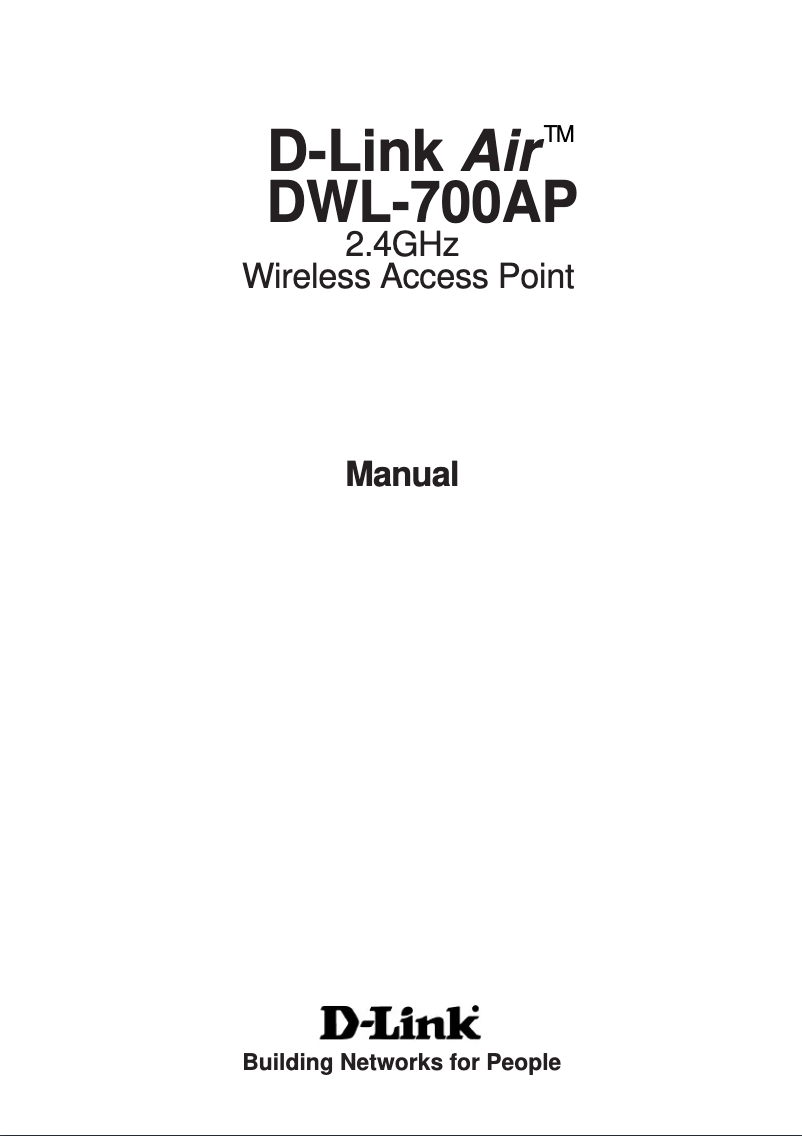 Page 1 of the manual User Manual D-Link DWL-700AP