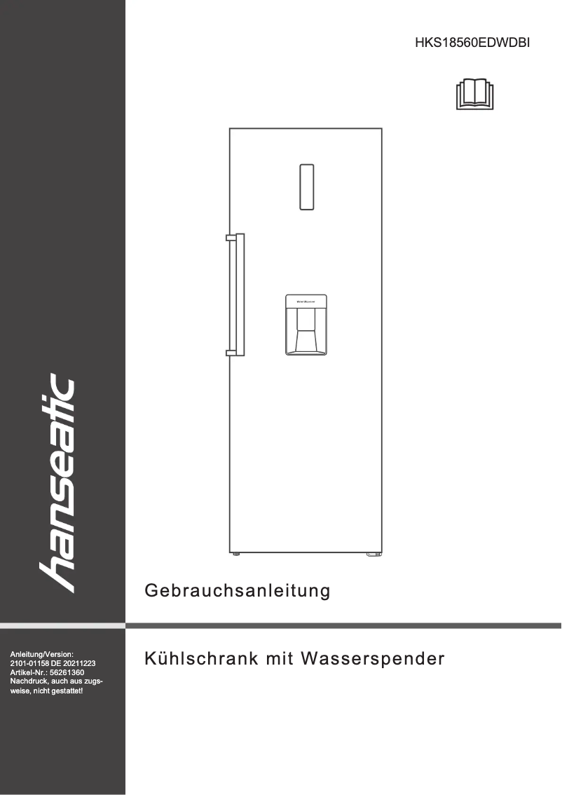 First page image of the manual for HKS18560EDWDBI