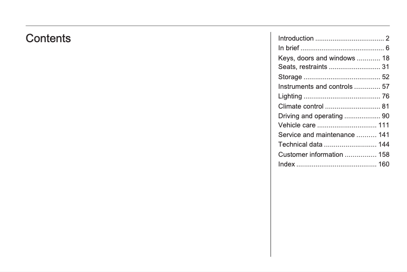 First page image of the manual for Vivaro (2010)