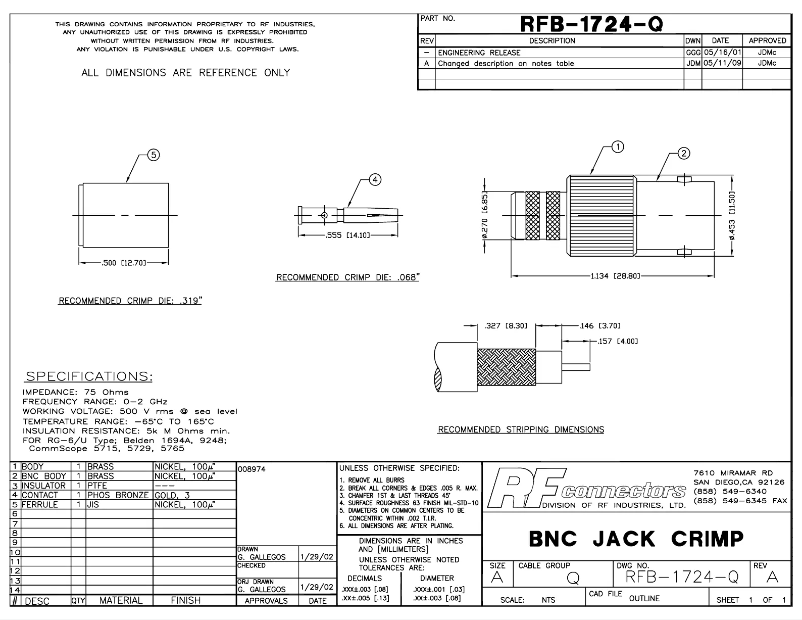 Page 1 de la notice Manuel utilisateur RF Elements RFB-1724-Q