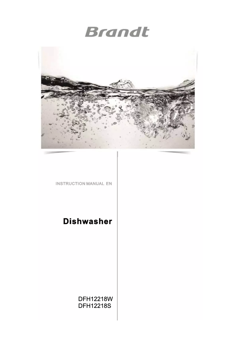 Page 1 of the manual User Manual Brandt DFH12218W