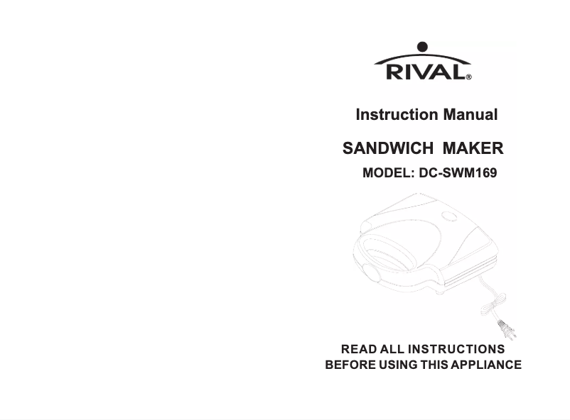 First page image of the manual for DC-SWM169