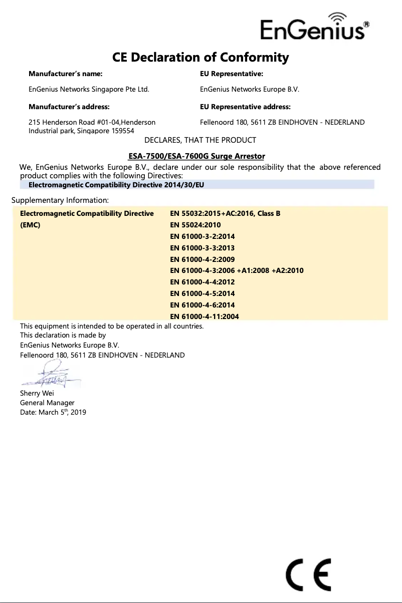 Page 1 of the manual Instruction Manual EnGenius ESA-7600G