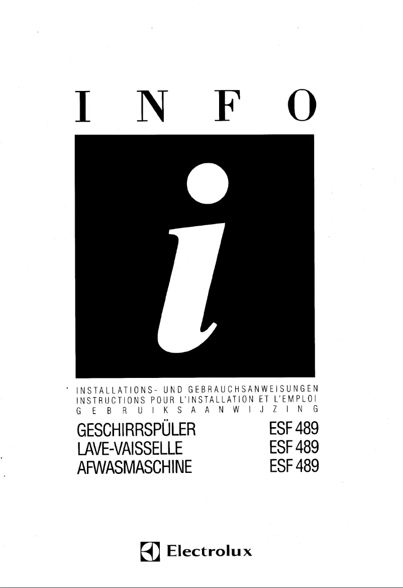 Page 1 of the manual User Manual Electrolux ESF 489