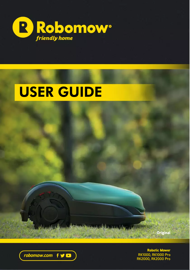 Page 1 of the manual User Manual Robomow RK2000 Pro