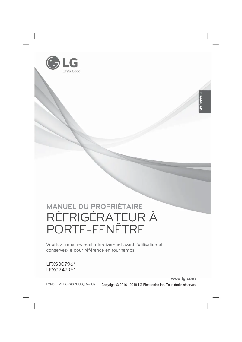 Page 1 of the manual User Manual LG LFXS30796D