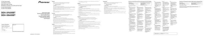 First page image of the manual for DEH-X9600BT