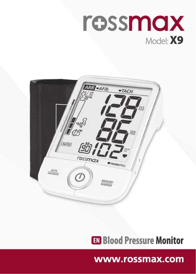 Page 1 of the manual User Manual Rossmax X9 BT