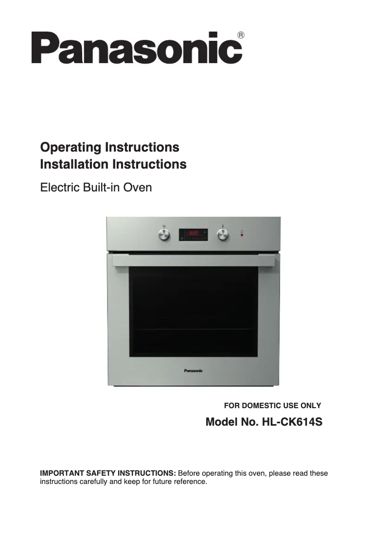 Page 1 of the manual User Manual Panasonic HL-CK614SB