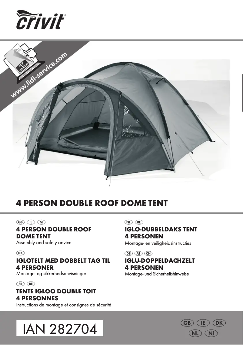 Page 1 of the manual User Manual Crivit HG02004A