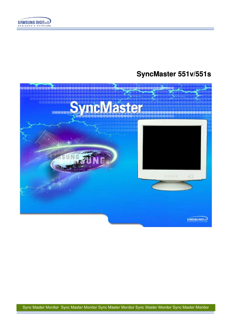 First page image of the manual for SyncMaster 551s
