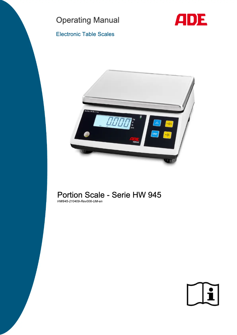 First page image of the manual for HW 945