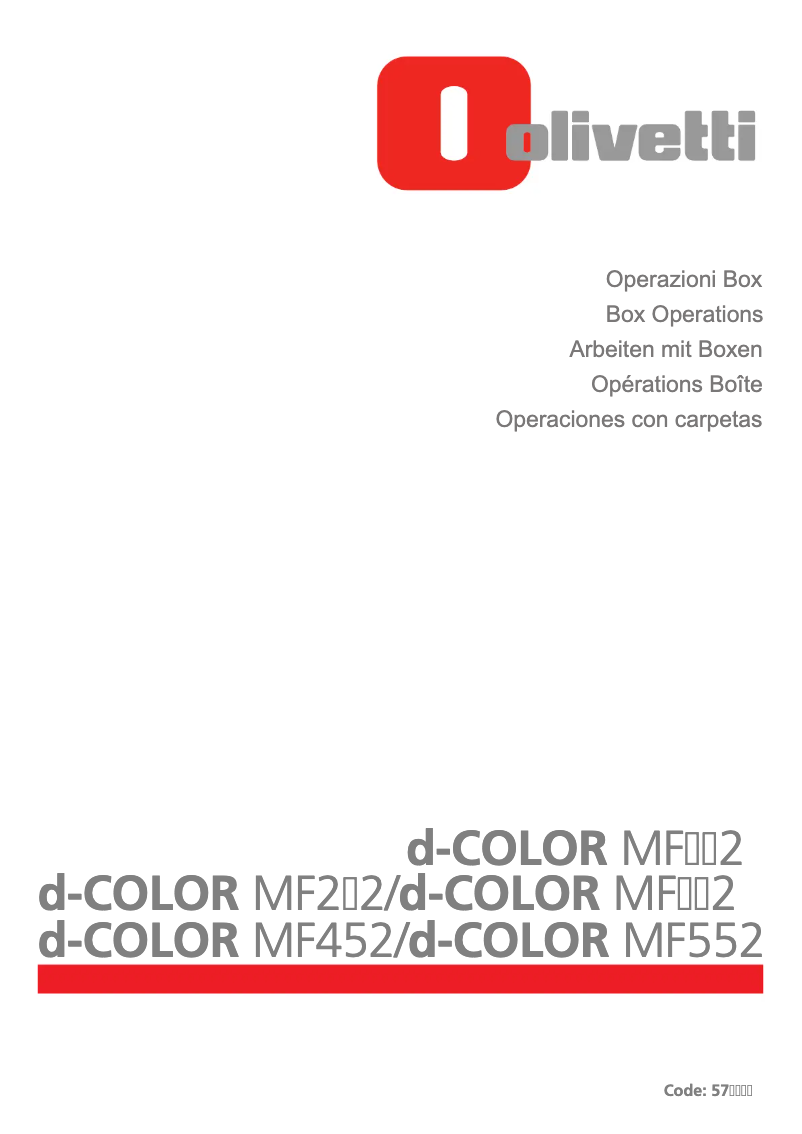 First page image of the manual for d-Color MF222