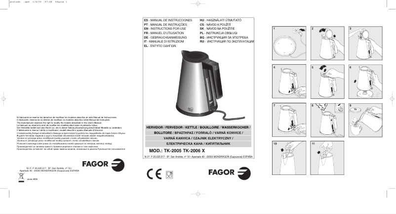 First page image of the manual for TK-2006X