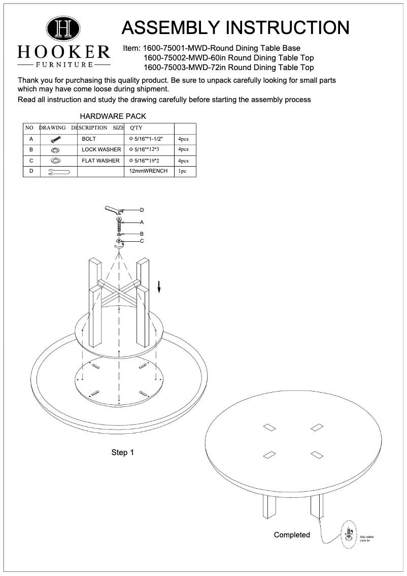 Image de la première page du manuel de l'appareil 1600-75001-MWD