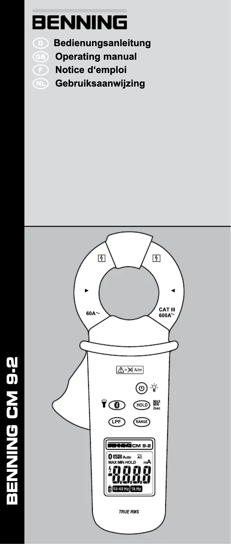 Page 1 of the manual User Manual BENNING CM 9-2