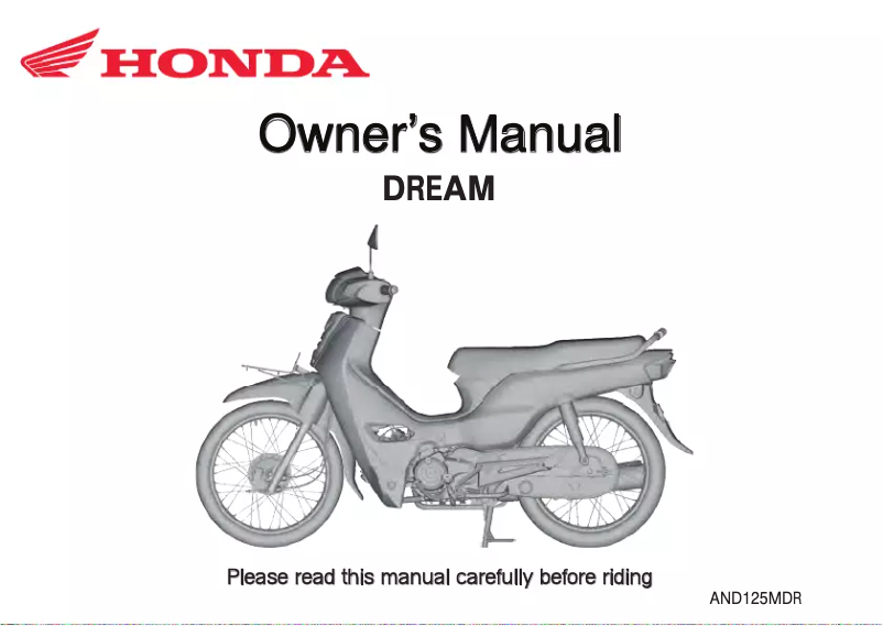 Page 1 of the manual User Manual Honda DREAM (2024)