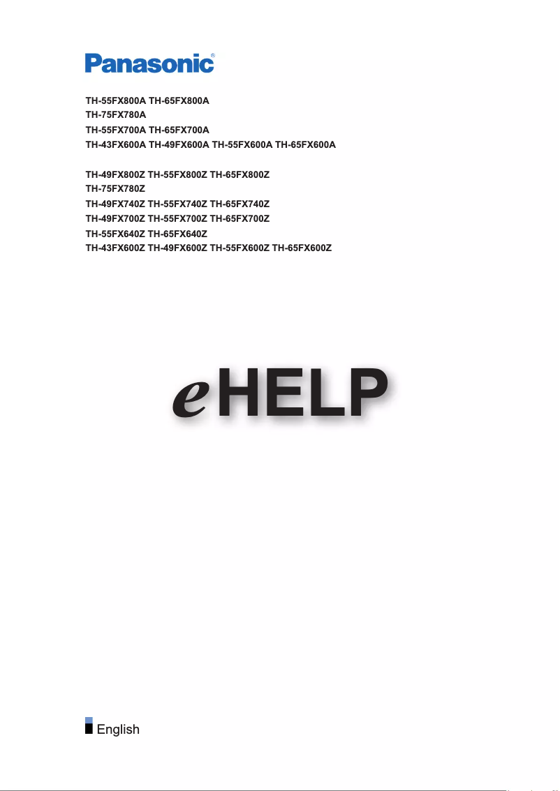 Page 1 of the manual User Manual Panasonic TH-65FX700Z