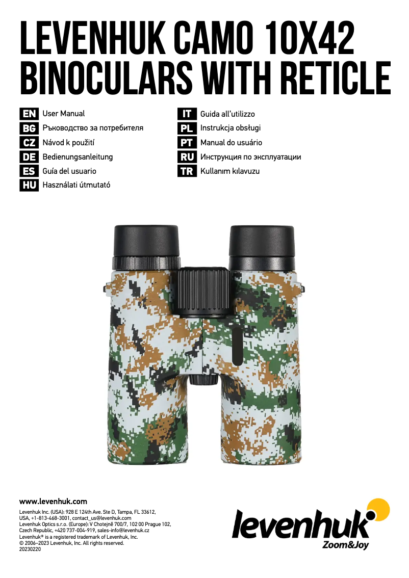 First page image of the manual for Camo 10x42