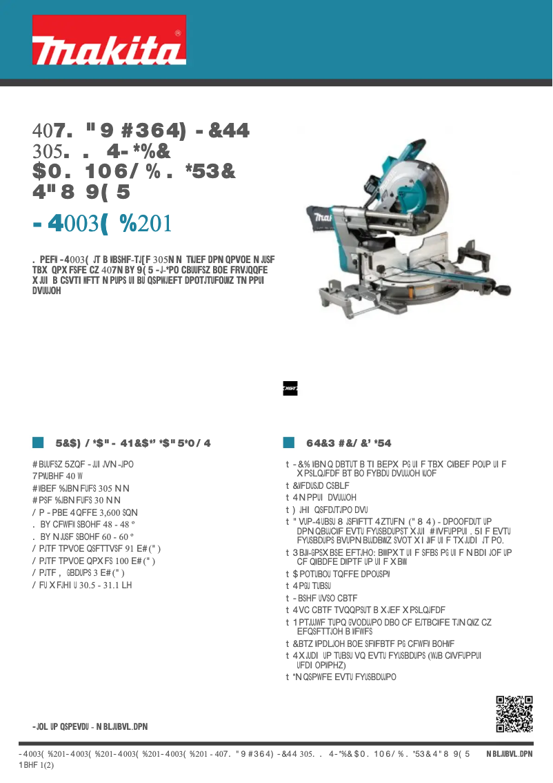 Page 1 of the manual User Manual Makita LS003GD201