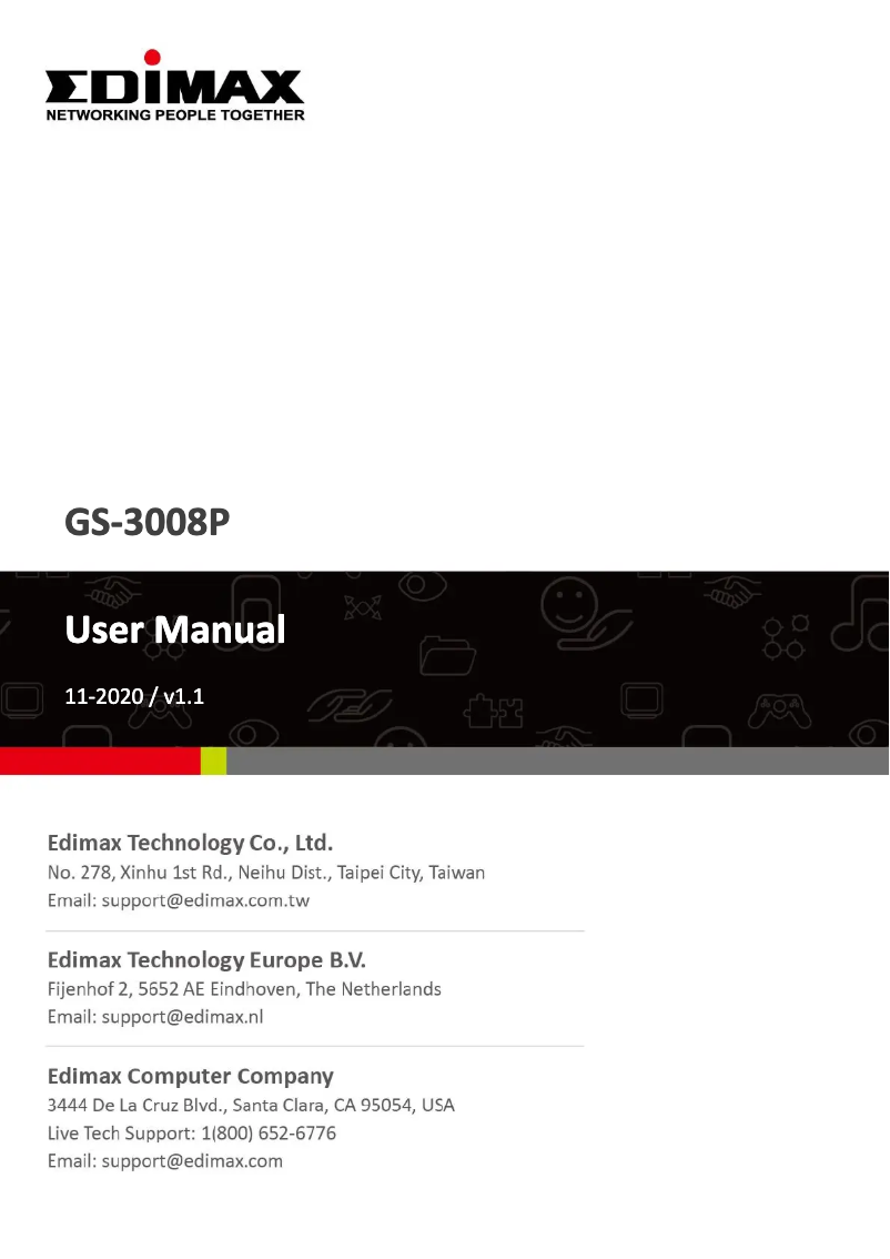Page 1 of the manual User Manual Edimax GS-3008P