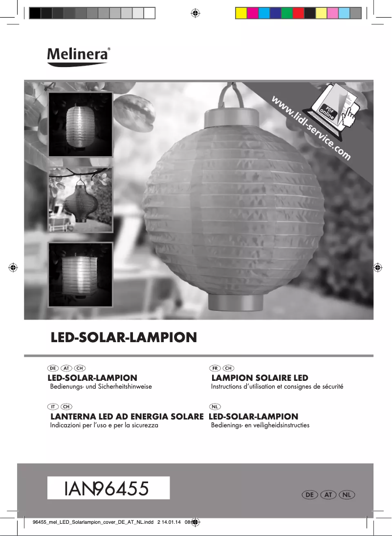 First page image of the manual for IAN 96455