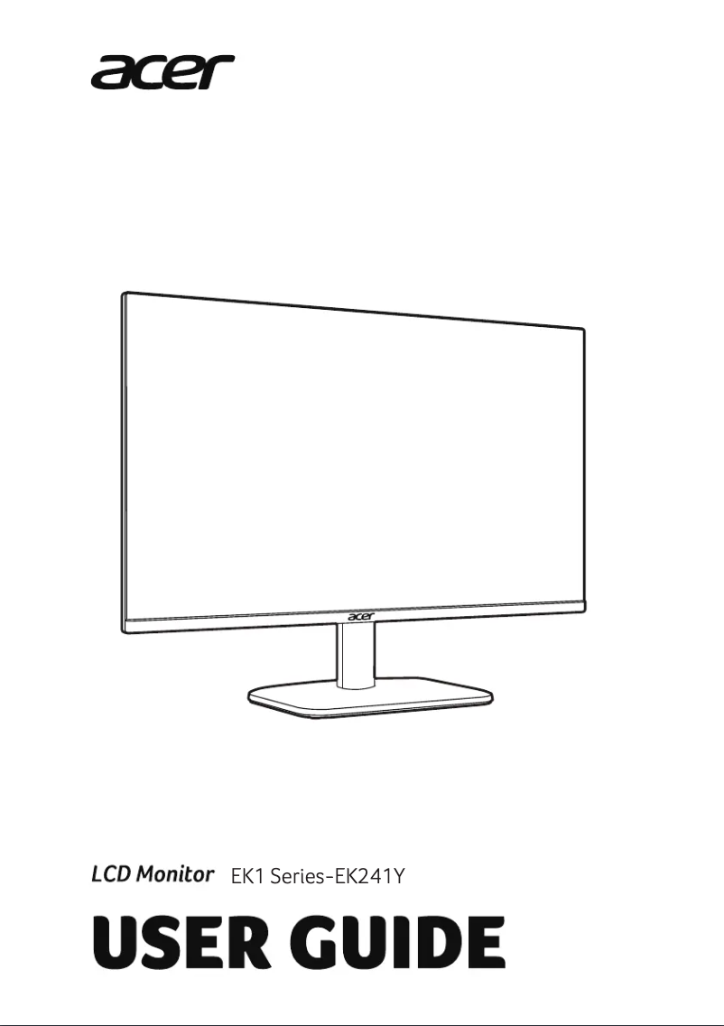 Page 1 of the manual Quick Start Guide Acer EK241YH