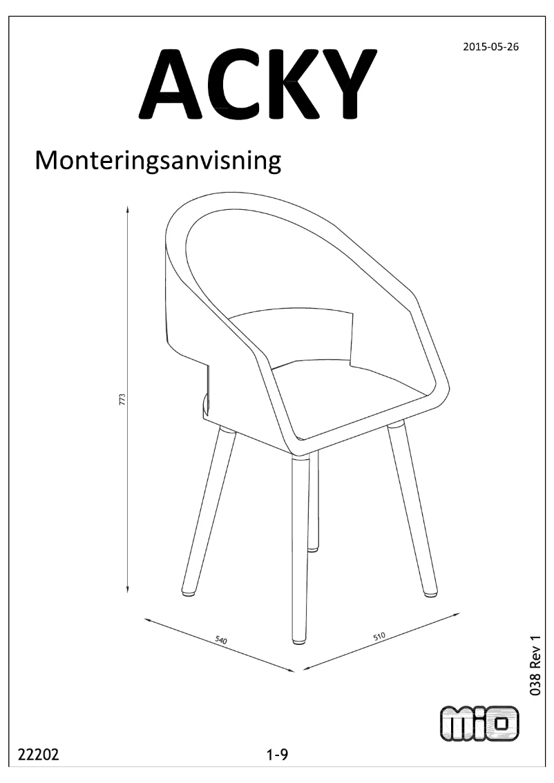 First page image of the manual for Acky