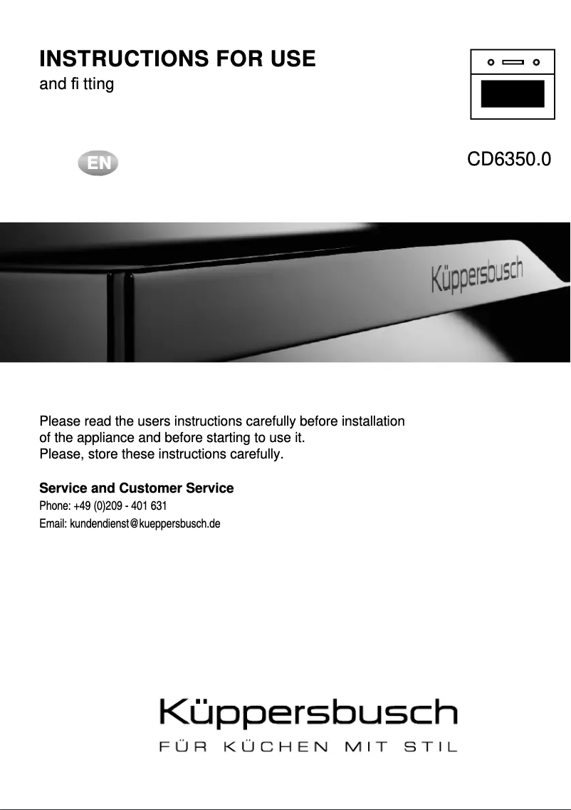 First page image of the manual for CD6350.0S