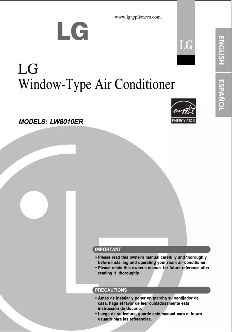 First page image of the manual for LW8010ER