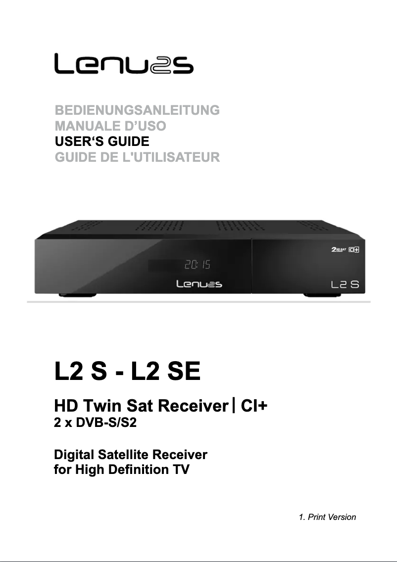 First page image of the manual for L2 S