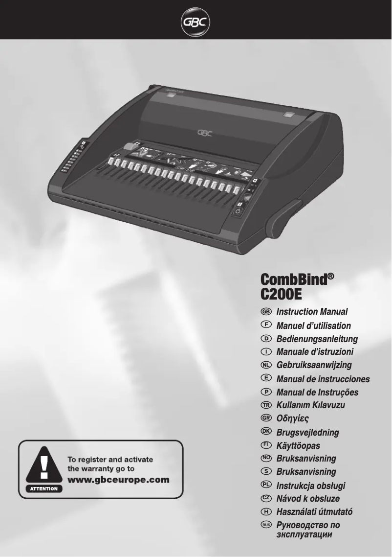 Image de la première page du manuel de l'appareil C200E