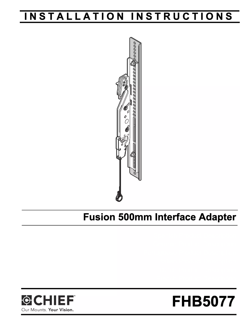 Page 1 of the manual User Manual Chief Fusion FHB5077