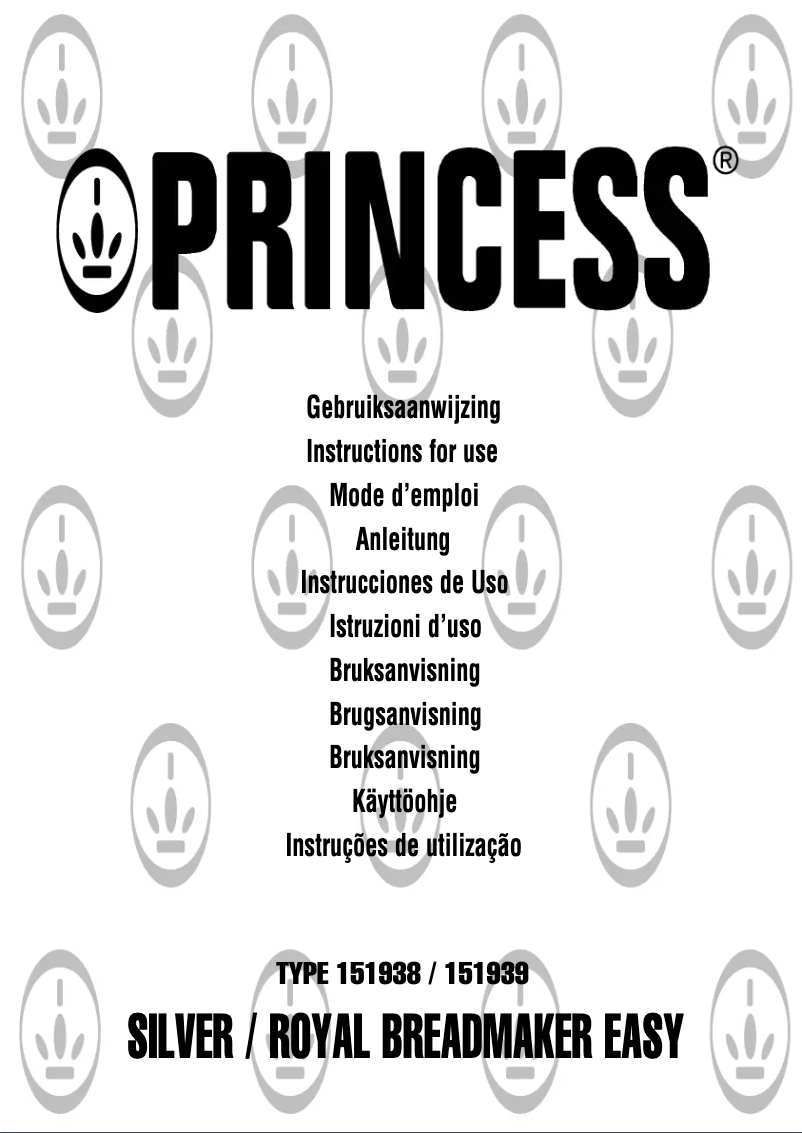 Page 1 of the manual User Manual Princess Royal Breadmaker Easy 151939