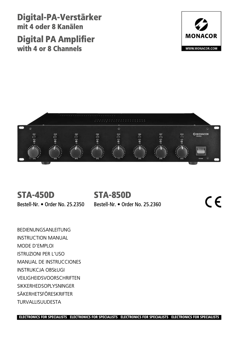 First page image of the manual for STA-450D