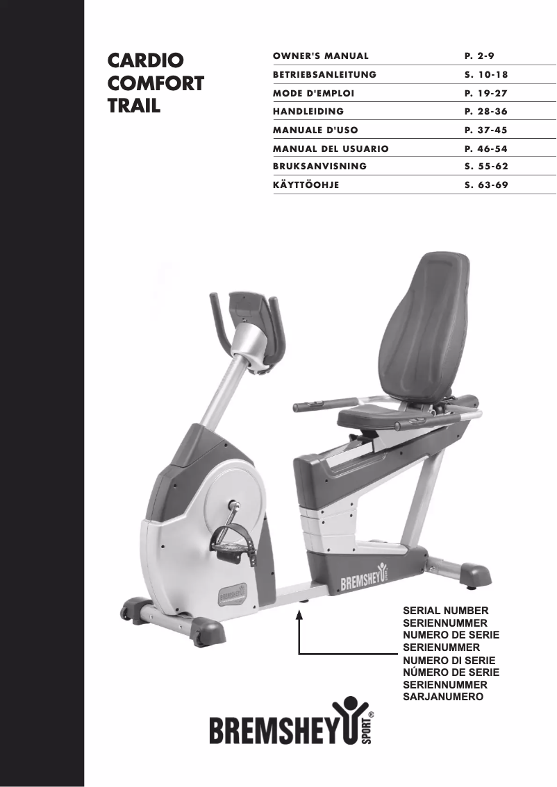 Page 1 of the manual User Manual Bremshey Cardio Comfort Trail