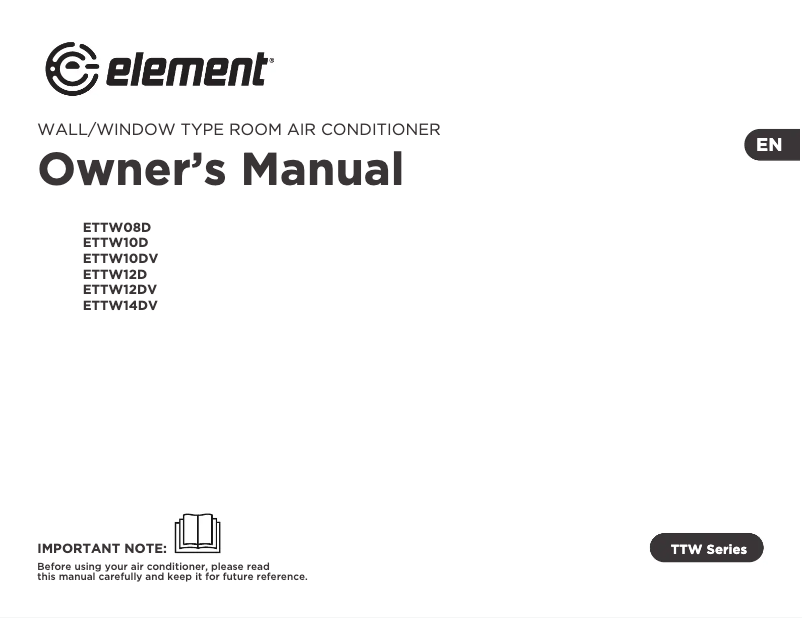 Page 1 of the manual User Manual Element ETTW14DV