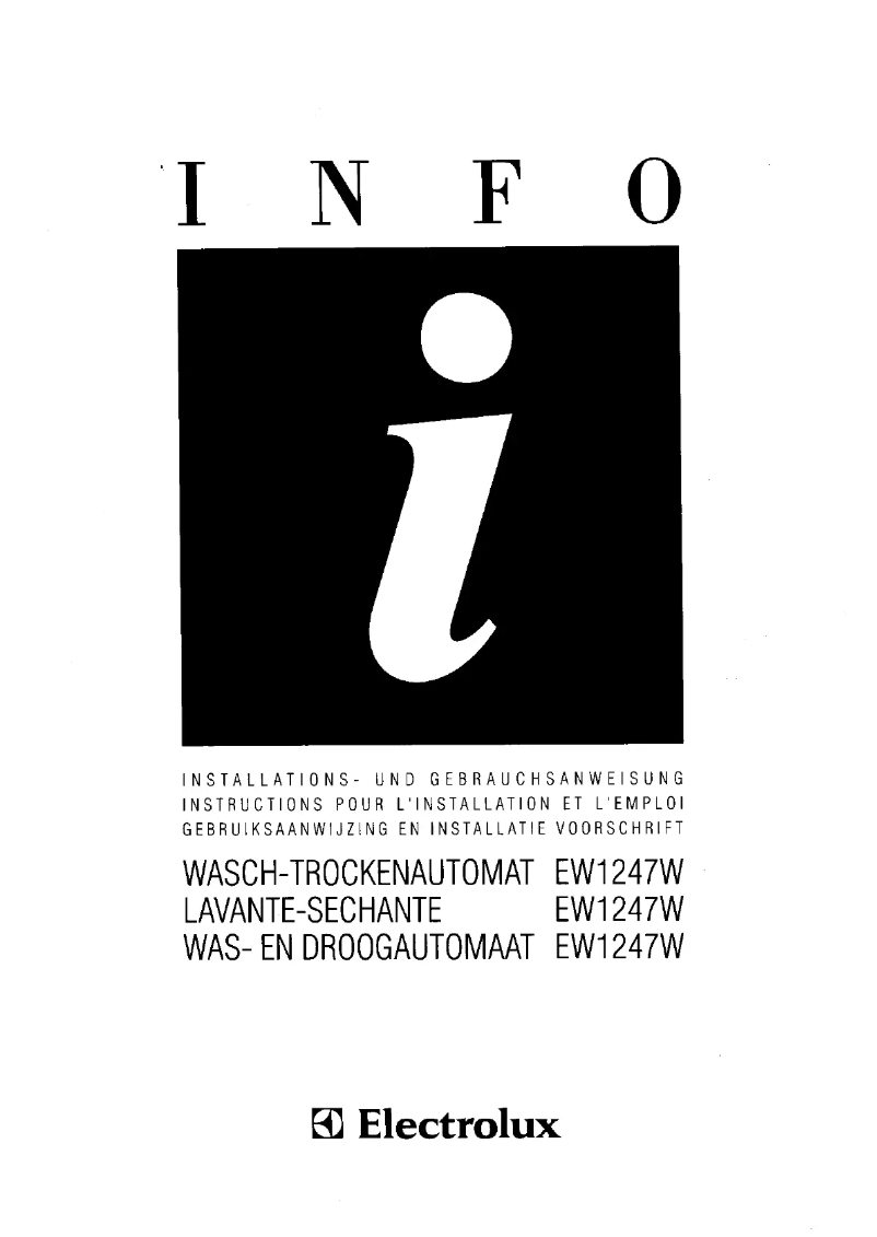 Page 1 of the manual User Manual Electrolux EW 1247W