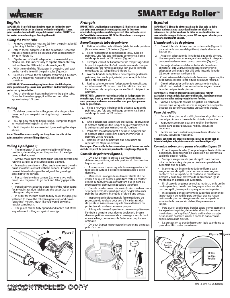 First page image of the manual for SMART Edge Roller