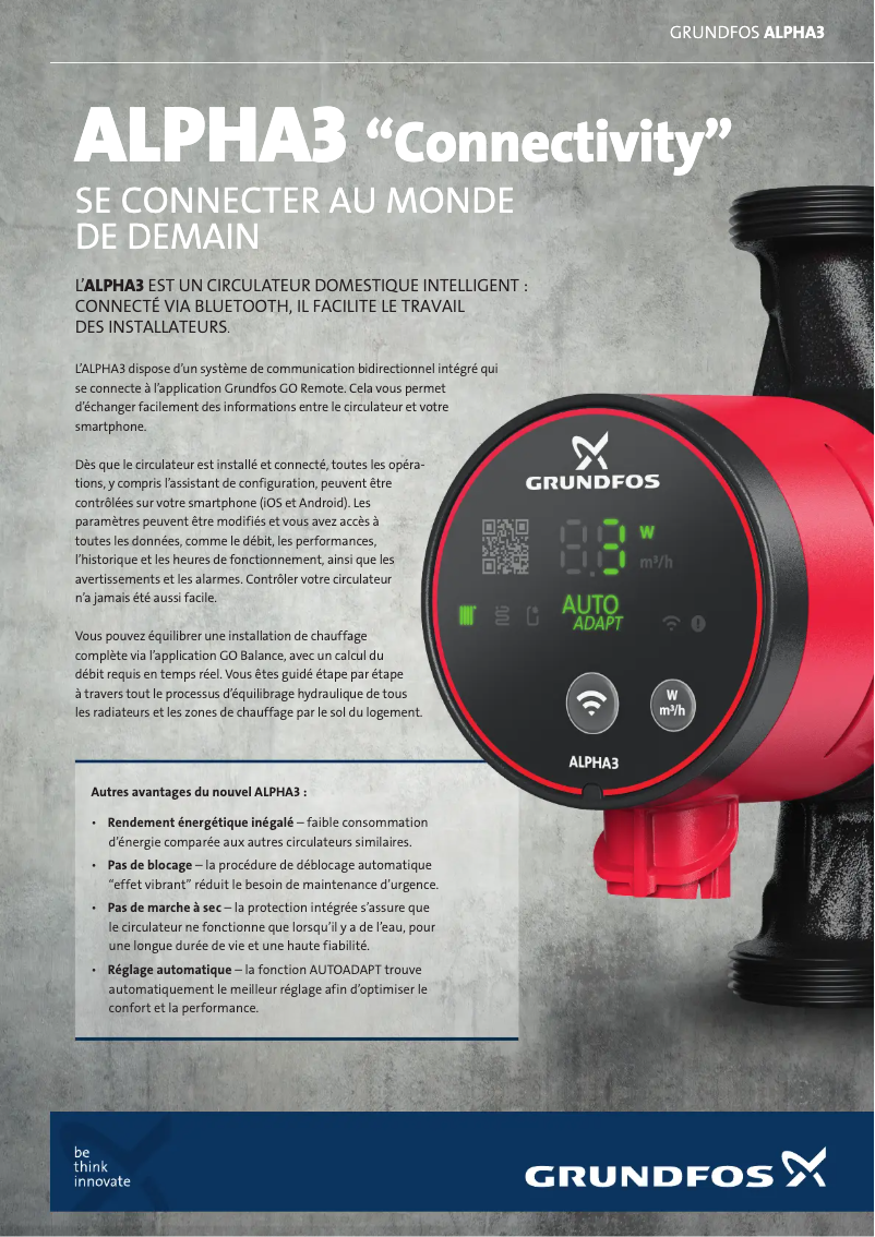 Page 1 of the manual Brochure Grundfos Alpha3