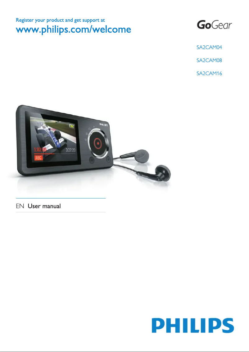 First page image of the manual for GoGear SA2CAM04KN