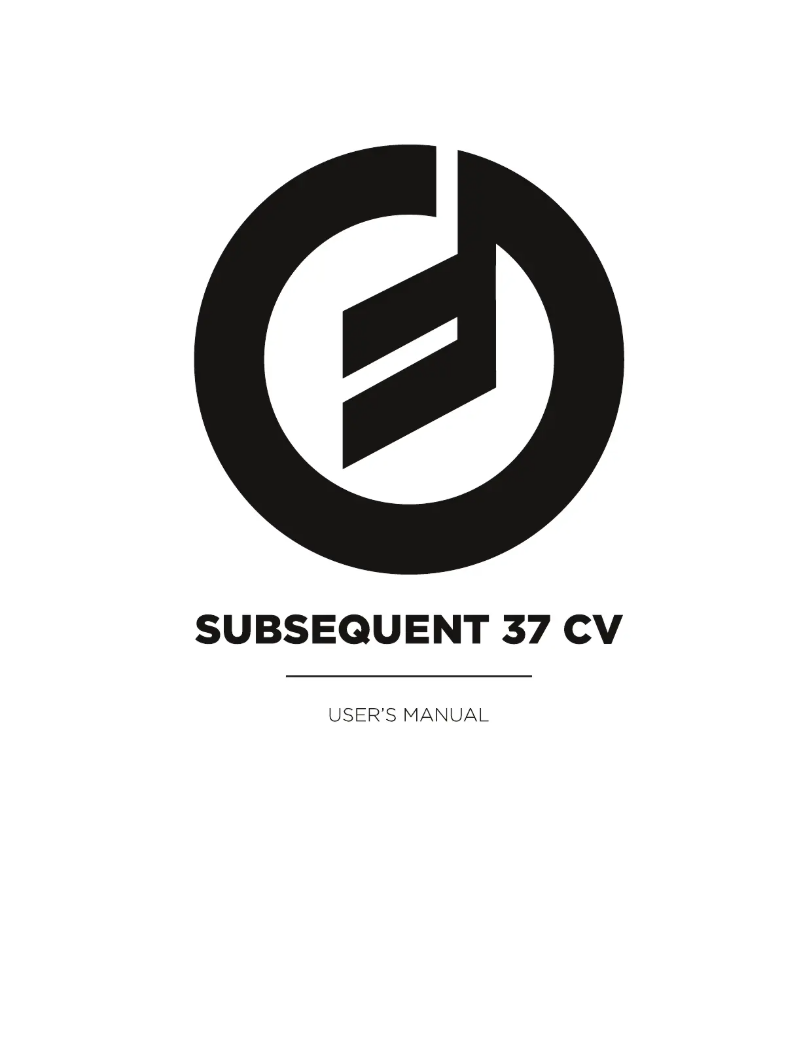 First page image of the manual for Subsequent 37 CV