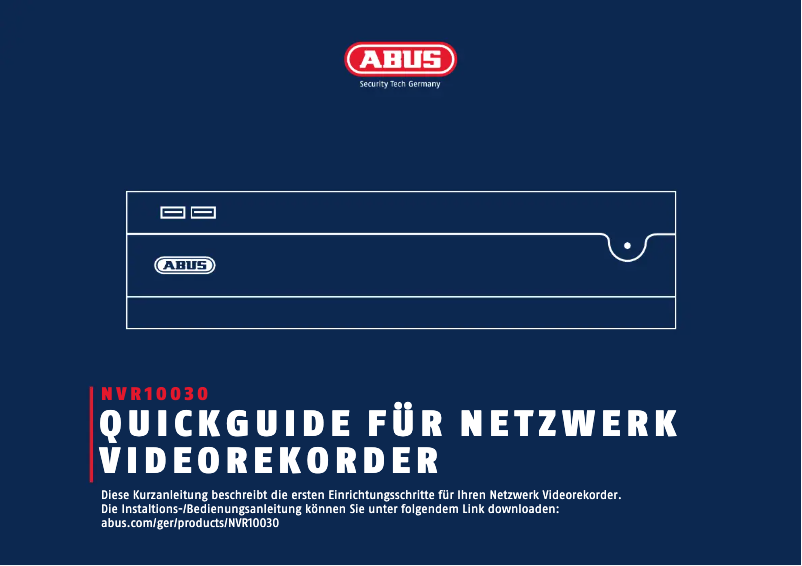 Image de la première page du manuel de l'appareil NVR10030