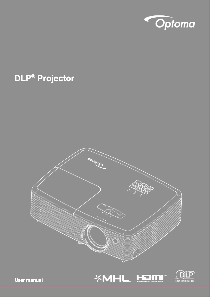 Page 1 of the manual User Manual Optoma W345ED