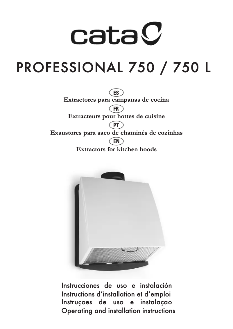 Page 1 of the manual User Manual CATA PROFESSIONAL 750/750L