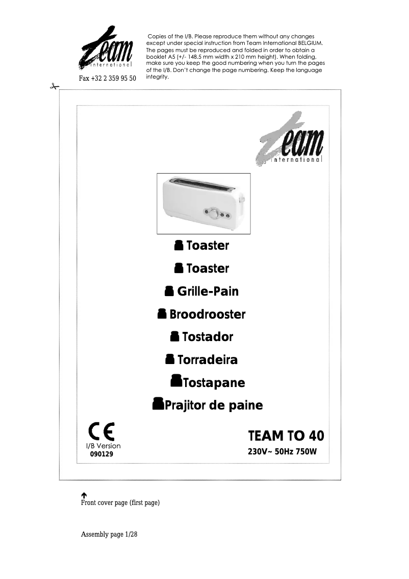 First page image of the manual for TO 40