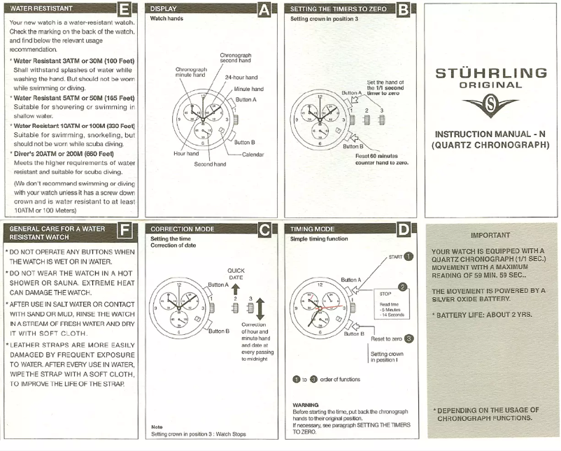 Page 1 of the manual User Manual Stührling N