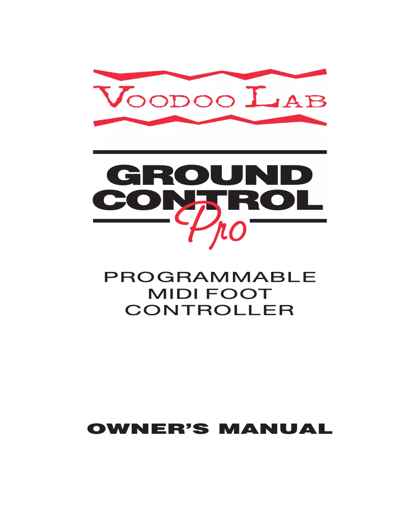 Page 1 of the manual User Manual Voodoo Lab Ground Control Pro