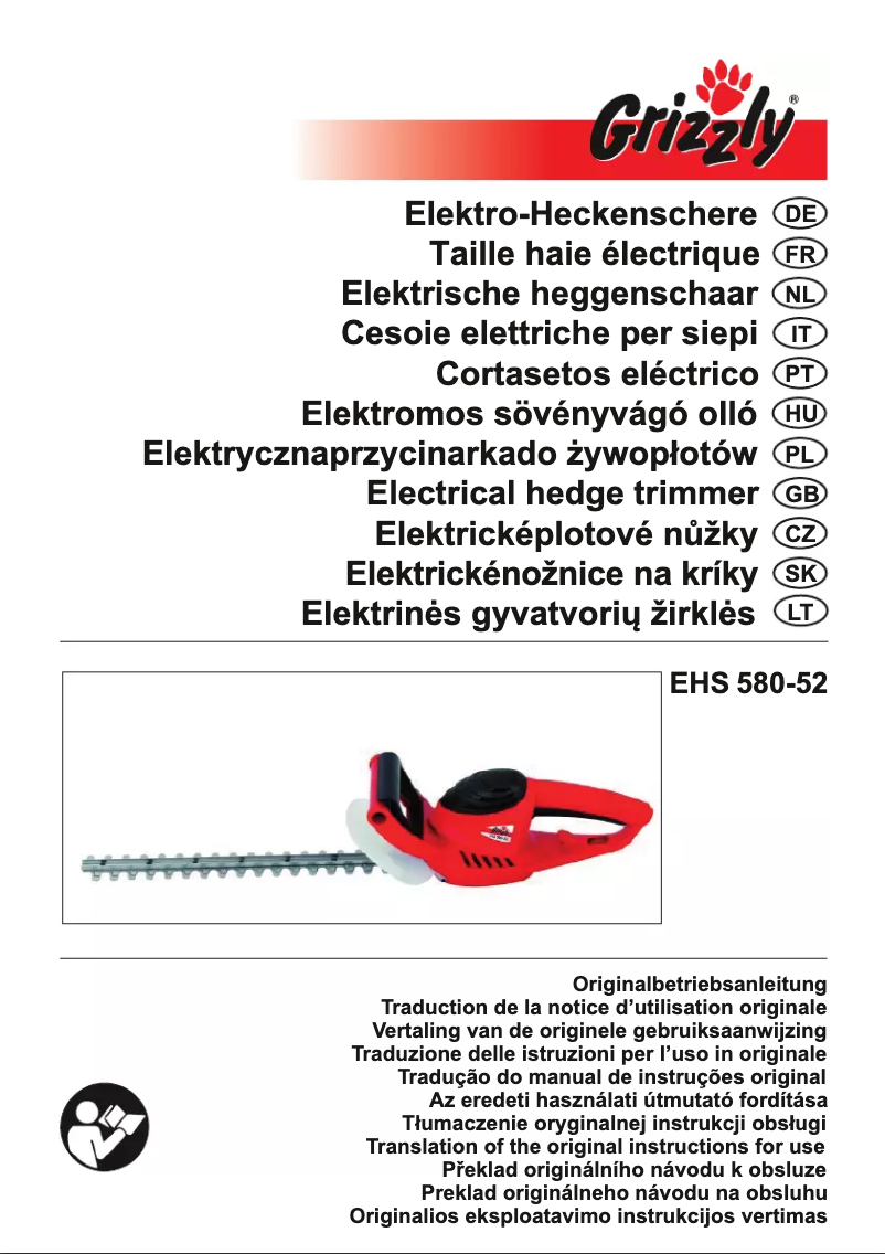 Page 1 of the manual User Manual Grizzly EHS 580-52